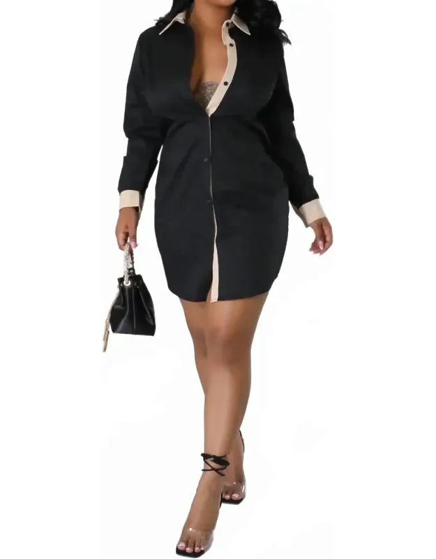 Top Tier Collar Button Down Dress