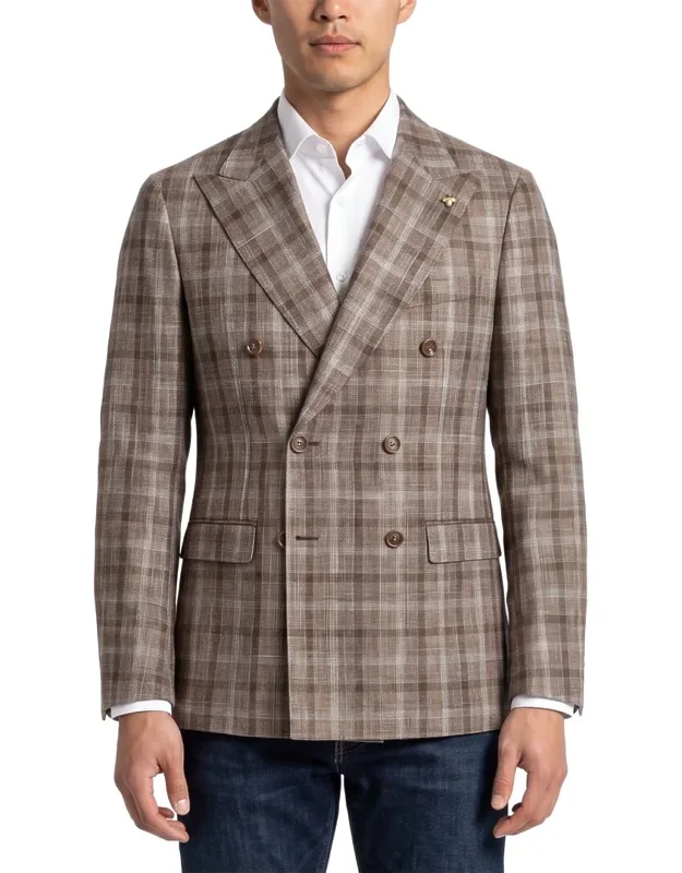 Double-breasted Wool & Linen-blend Blazer