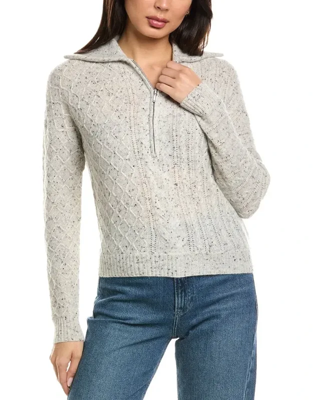 Mix Cable Half Zip Sweater