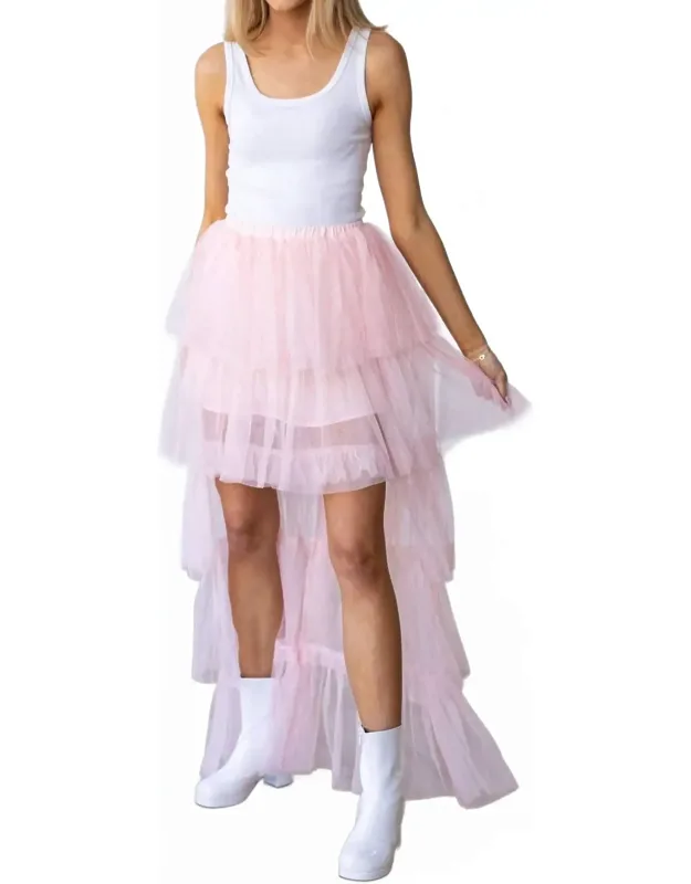 Tulle Ruffled Maxi Skirt
