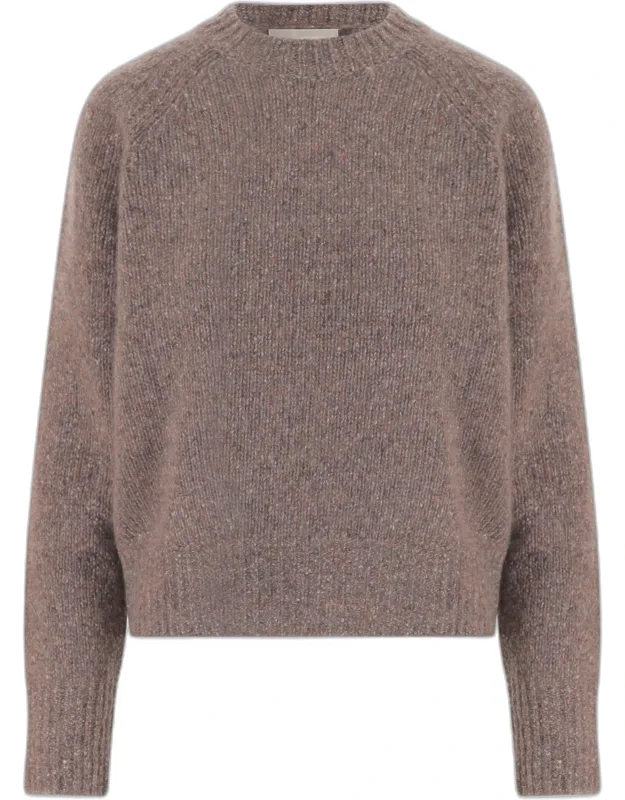 Knit Pattern Ribbed Cuffs Cashmere Sweater