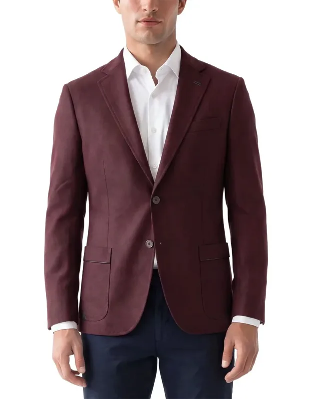 Soft Hopsack Wool & Silk-blend Blazer