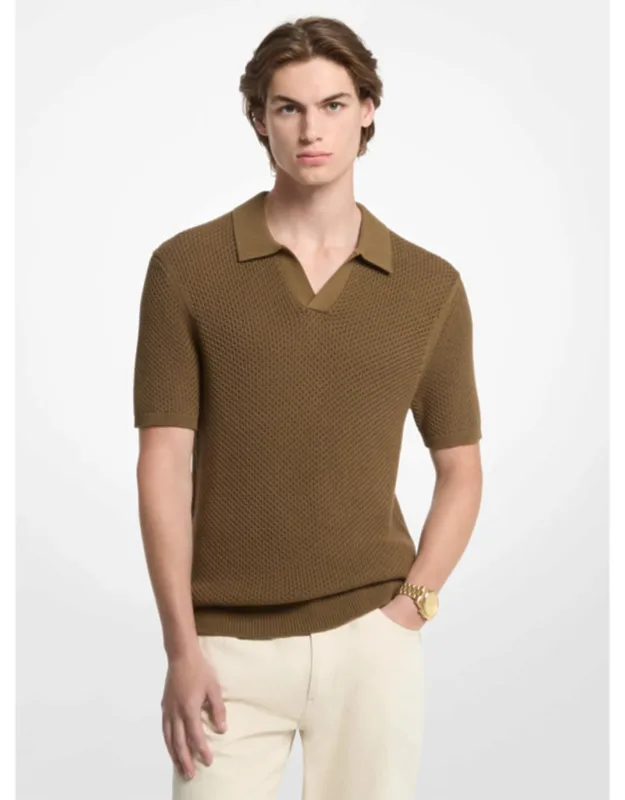 Textured Cotton Polo Shirt