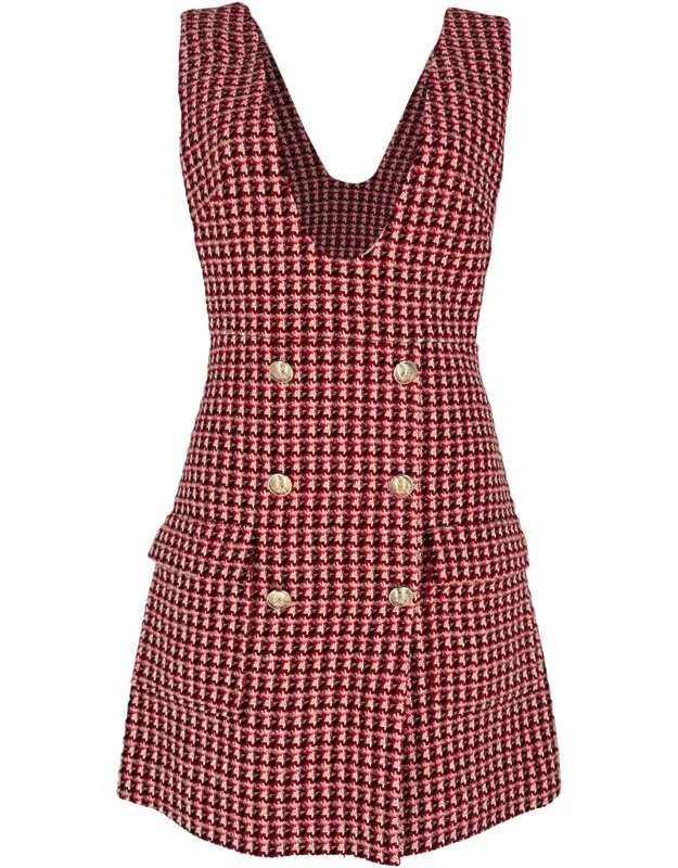 Russi Trompe-l'ail Woven Tweed Mini Dress