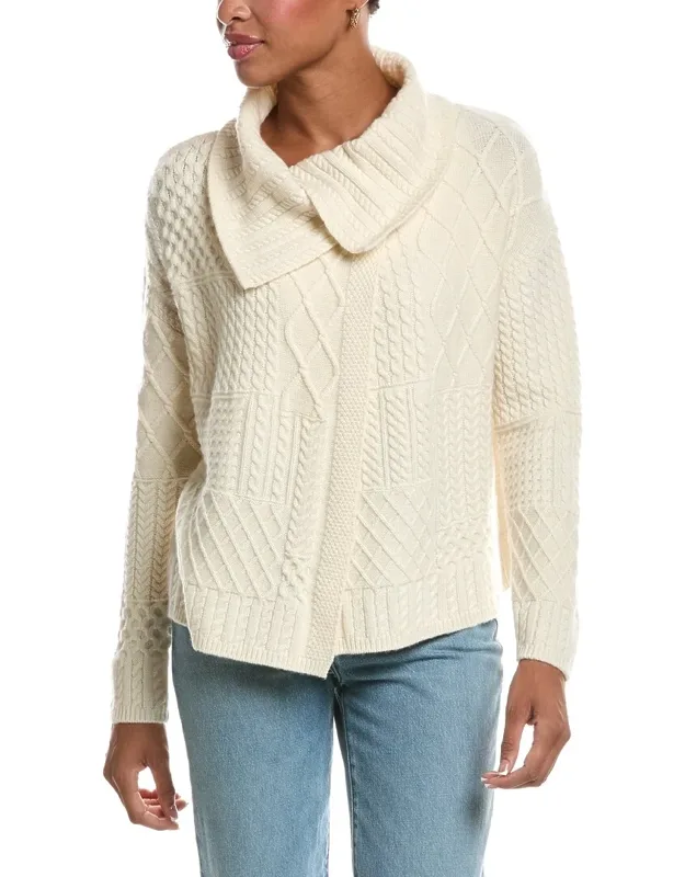 Textured Wool & Cashmere-blend Wrap Sweater