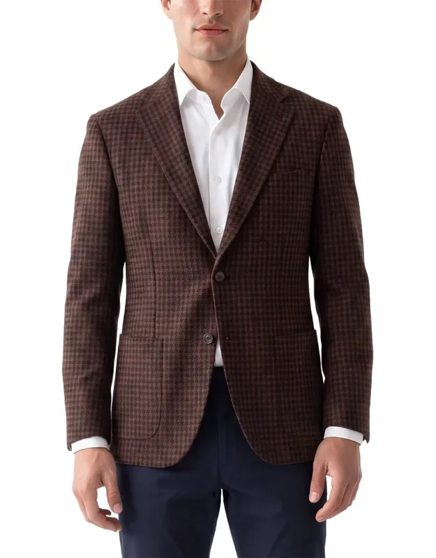 Houndstooth Wool-blend Blazer