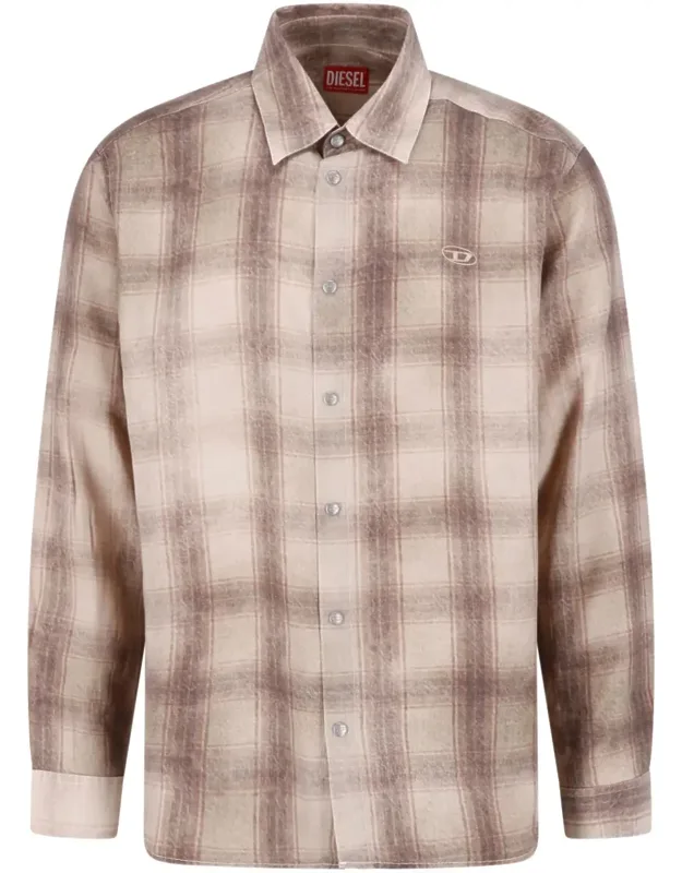 Muted Plaid Classic Collar Buttoned Cuff Casual Shirt
