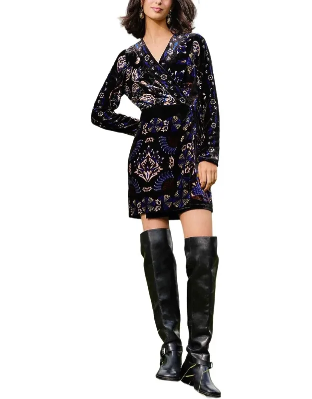 Arabesque Mix Wrap Mini Dress
