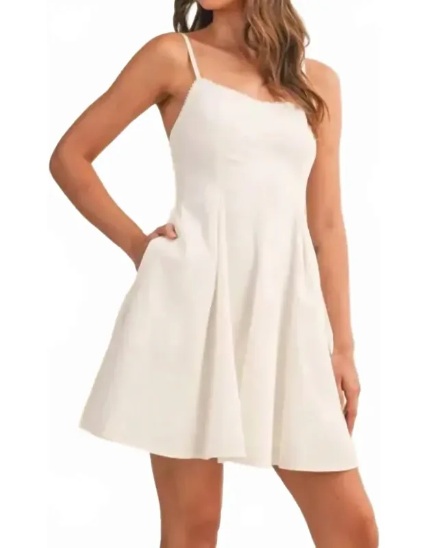 Woven Picot Lace Mini Dress