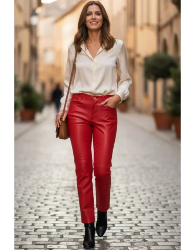 Lamb Leather Biker Jeans
