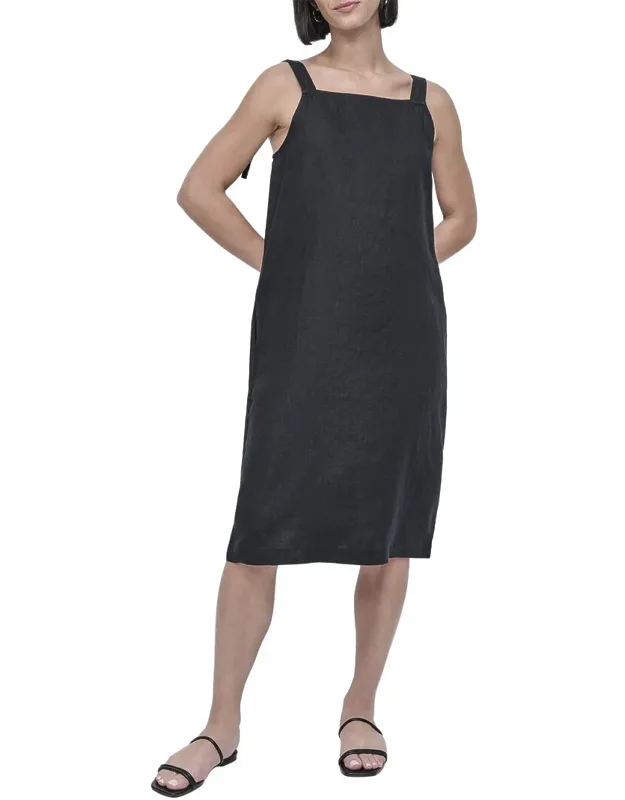 Tie Strap Linen Dress