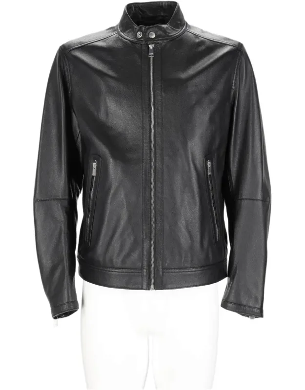 Smooth Lamb Leather Sports Jacket