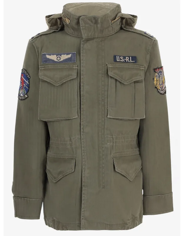 Cotton Parka With Multi-pocket Design And Adjustable Features