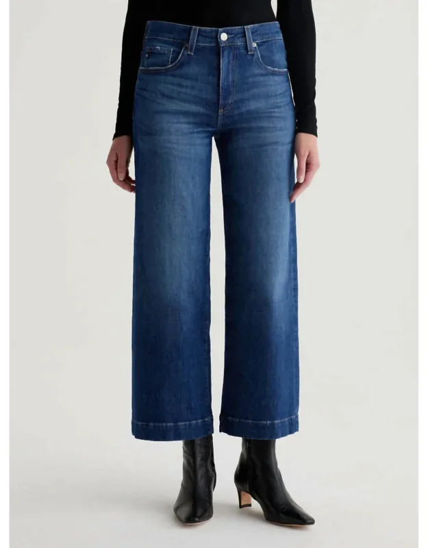 Saige Wide Leg Crop Jeans Mid-rise