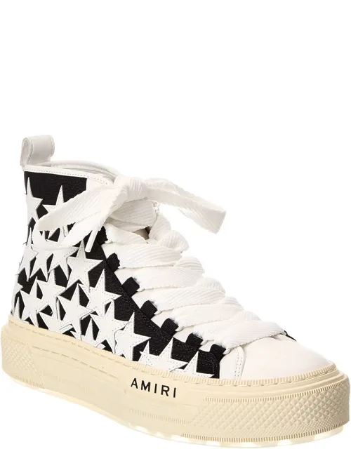 Canvas & Leather High-top Sneakers