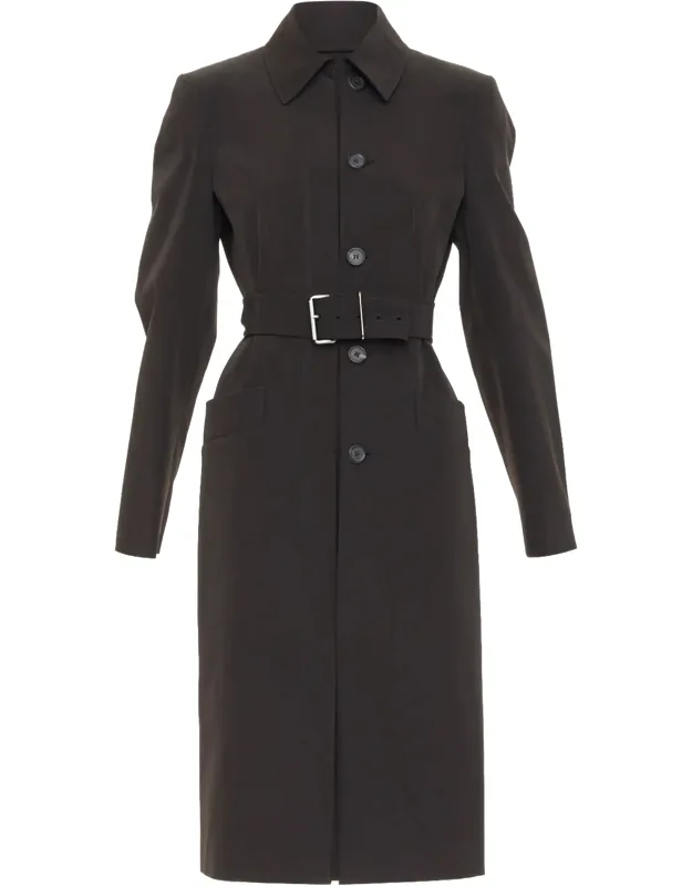 Minimal Technical Single Breasted Belted Trench Coat