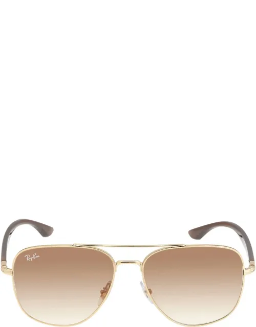 Ray Ban Light Brown Gradient Aviator Sunglasses Rb3683 56 Mm Lens Width, 100% Uv Protection