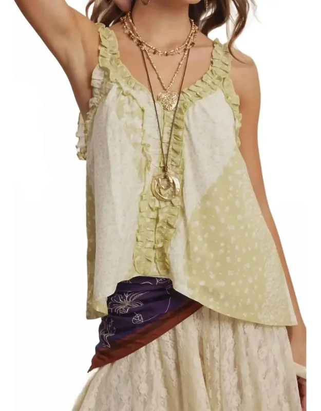 Meadow Bloom Patchwork Ruffle Tank