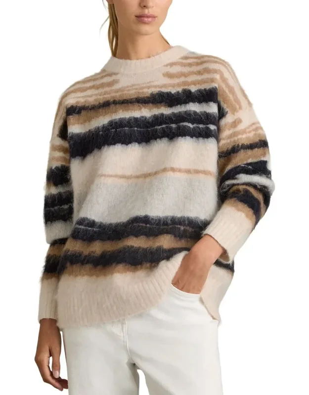 Pattern Brushed Wool & Mohair-blend Sweater