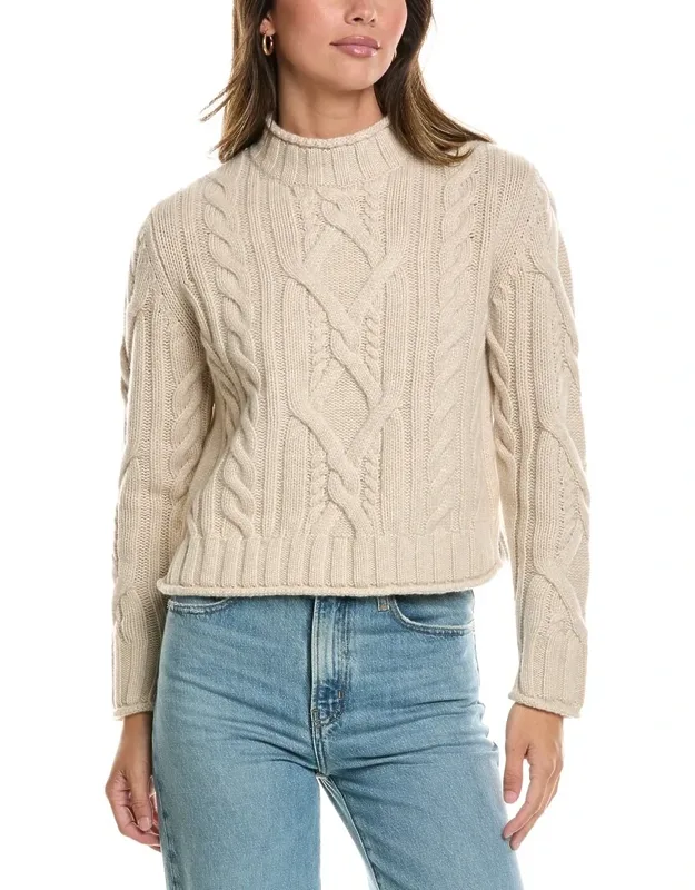 Breckenridge Cable Mock Neck Wool Sweater