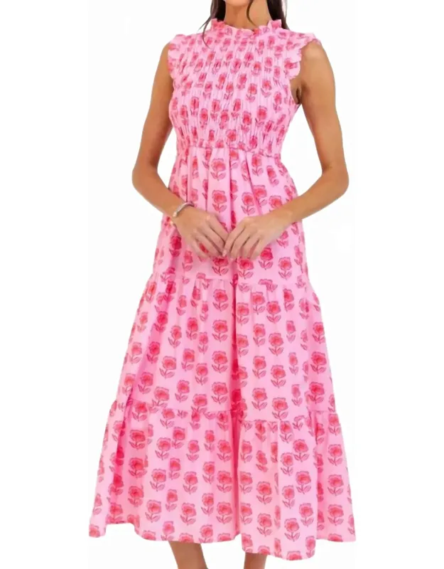 Floral Smocked Midi Dress