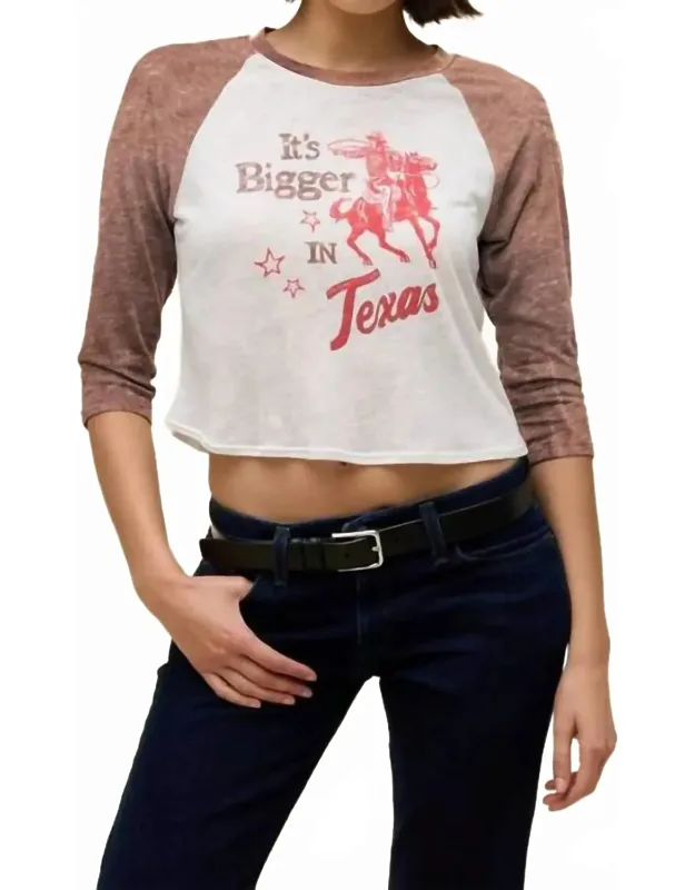 Bigger In Texas Burnout Raglan Tee