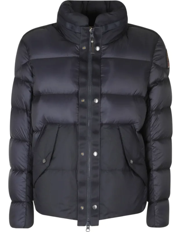Hooded Down Jacket With High Neck And Padded Design
