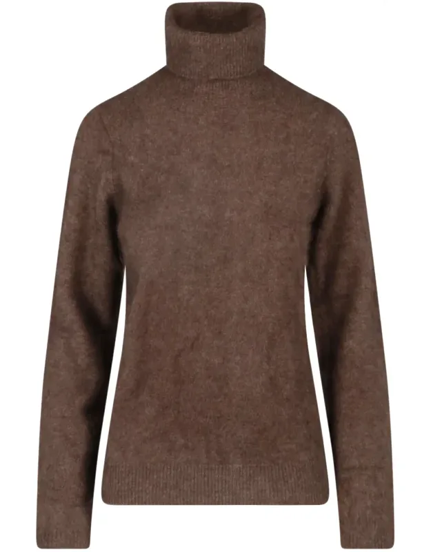 Relaxed Fit Ribbed Turtleneck Sweater