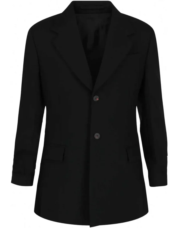 Notched Lapel Wool Blazer