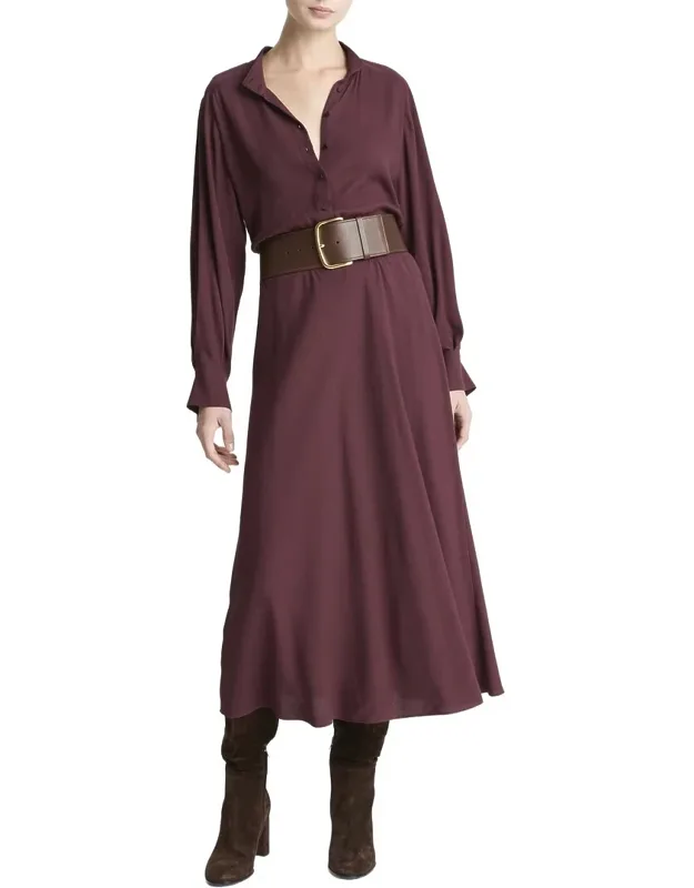 Collar Stand Shirtdress