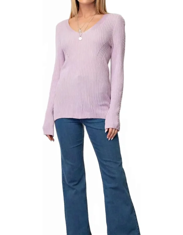 Ribbed V-neck Sweater