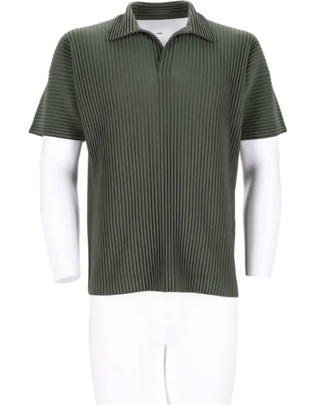 Pleated Boxy Polo Shirt