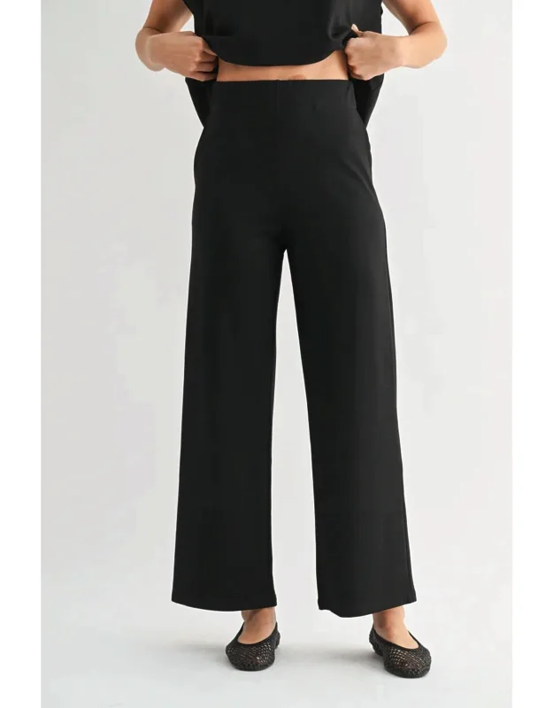 Ponte Knit Wide Leg Pants