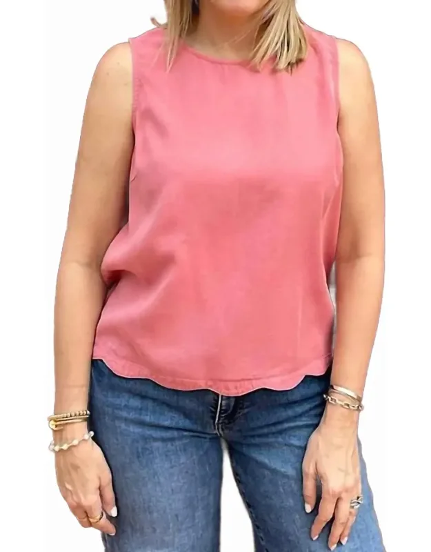 Scalloped Hem Sleeveless Top