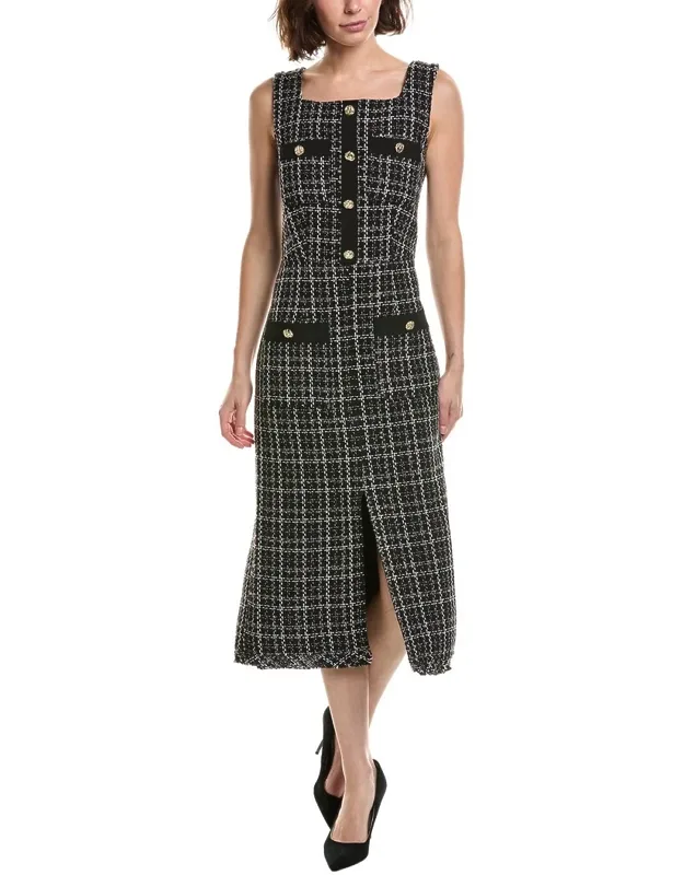 Sleeveless Tweed Midi Dress