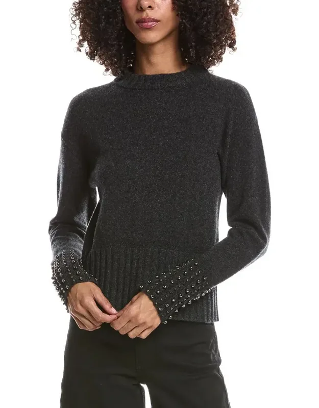 Ellie Pearl Detail Crewneck Sweater