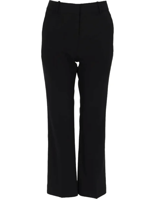 Cropped Tailored Cigarette Pants With Flared Hem