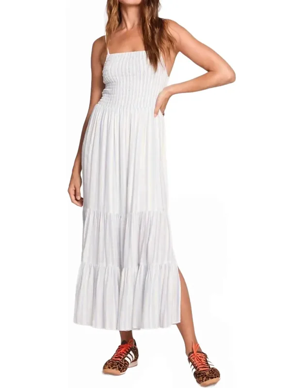 Leon Midi Dress With Spaghetti Straps And Fit-and-flare Silhouette
