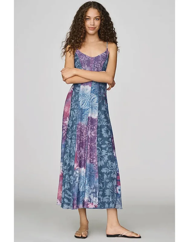 Mesh Seamed Midi Dress