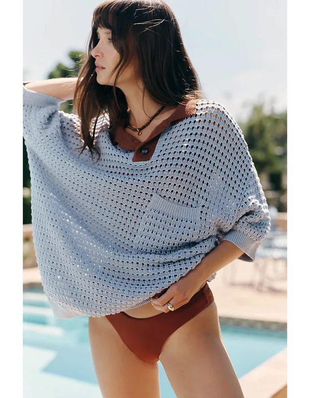 Open-knit Polo Shirt