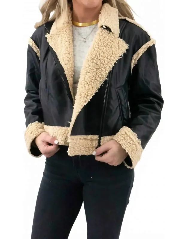 Sherpa And Faux Suede Jacket