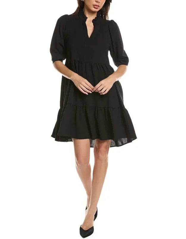 3/4-sleeve Mini Dress