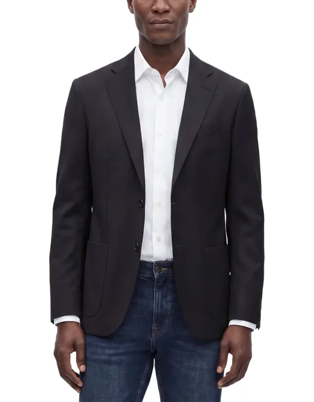 Cc Collection Virgin Wool Slim Fit Semi-lined Blazer