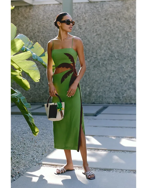 Palm Tree Midi Dress