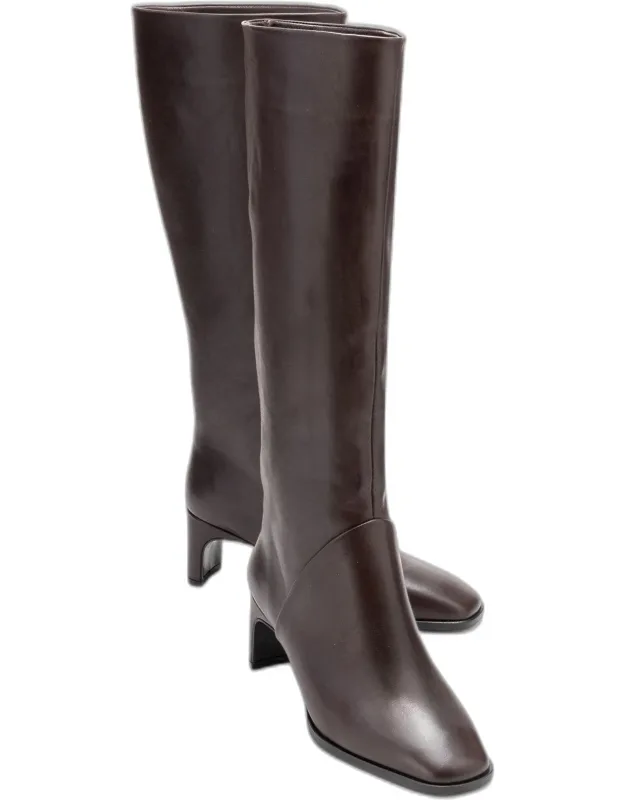 Taly Leather Block Heel Knee High Boots