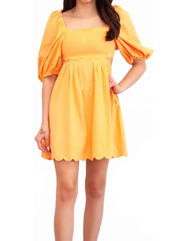 Sweet Scallops Cutout Babydoll Dress