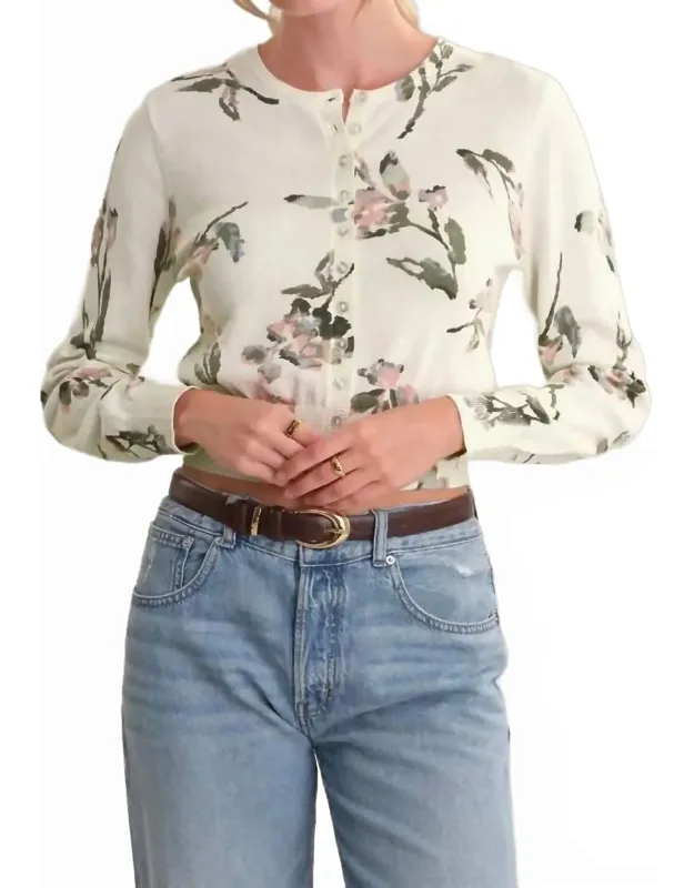 Aster Floral Button Down Cardigan