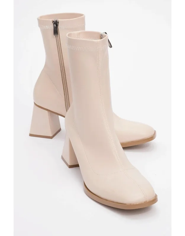 Plesa Chunky Heel Boot With 7 Cm Block Heel And Side Zipper Closure