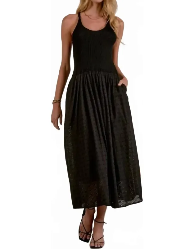 Mixed Media Midi Dress