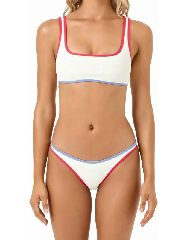 Bikini Top In Cream-pout - Chic Tank-style Silhouette, Removable Pads